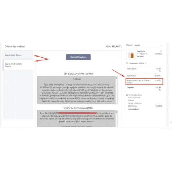 Opencart Kapıda Ödeme Modülü