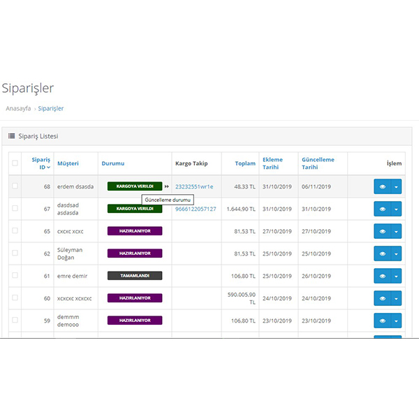 Opencart Kargo Takip Modülü