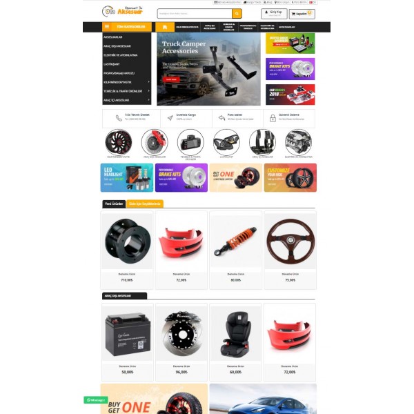 Opencart 3.x Oto Aksesuar Tema