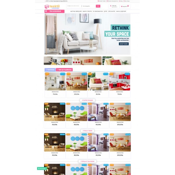 Opencart 3.x Ev Tekstil Moda Tema