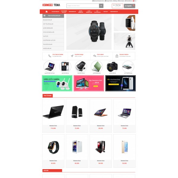 Opencart 3.x Kırmızı Tema