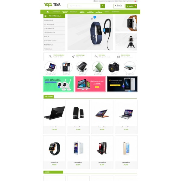 Opencart 3.x Yeşil Tema