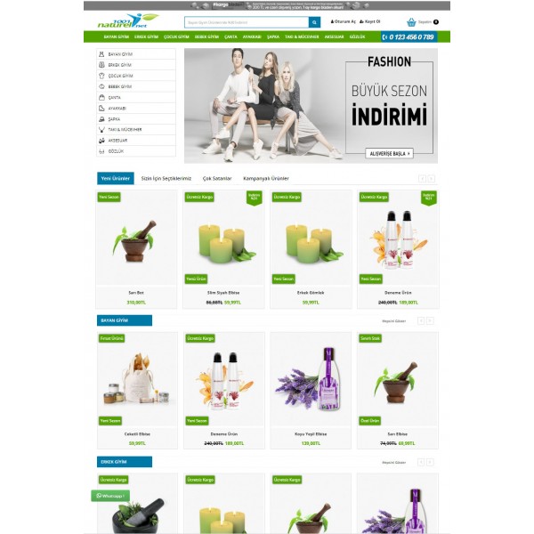 Opencart 3X Bitkisel & Yöresel Ürünler Teması