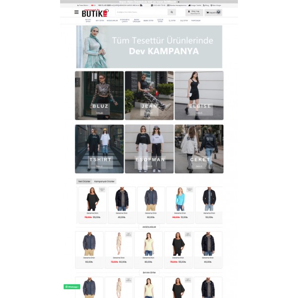 Opencart 3.x Giyim Butik Tema
