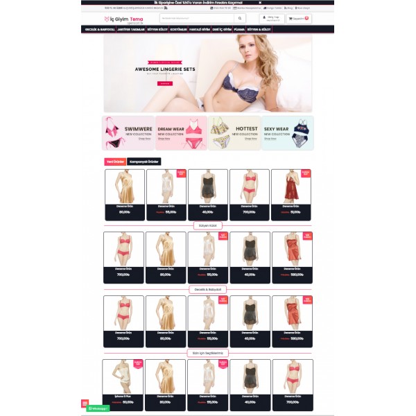 Opencart 3.x İç Çamaşır Tema