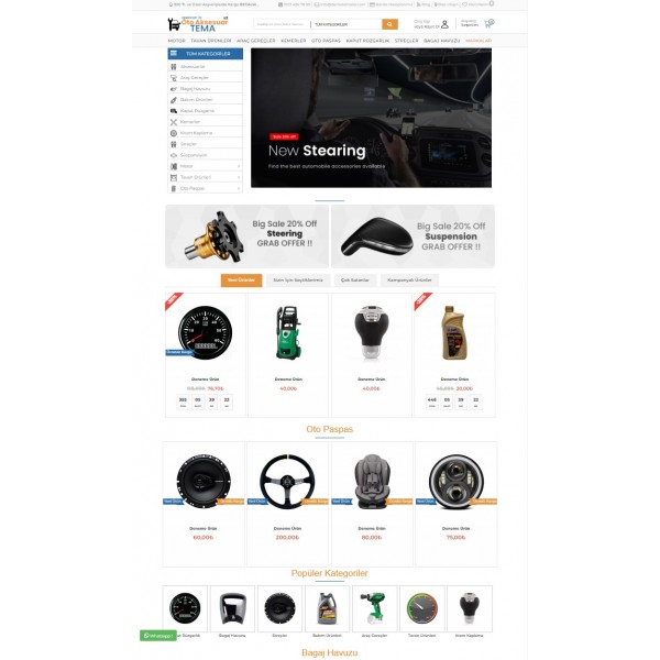 Opencart 3.x Oto Aksesuar v2 Tema